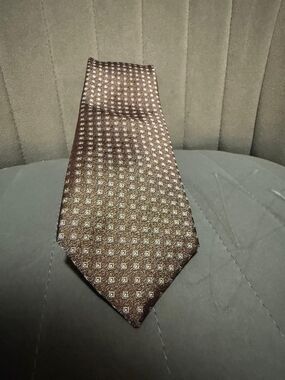 Kenneth Cole Brown Textured Micro-Square Tie